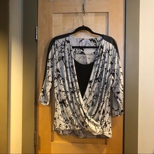 Calvin Klein three quarter sleeve blouse wrap